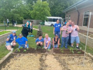GE Volunteers helping in the garden