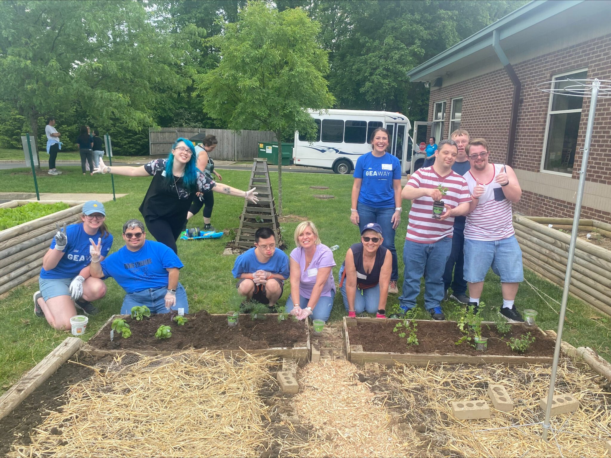 GE Volunteers helping in the garden